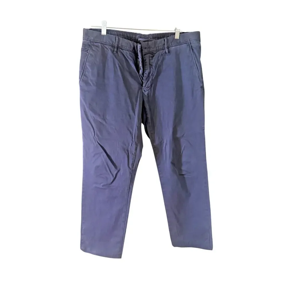 Incotex Navy Straight Leg Pants 36W